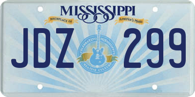MS license plate JDZ299