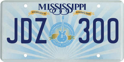 MS license plate JDZ300