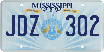 MS license plate JDZ302