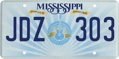 MS license plate JDZ303