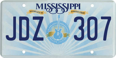 MS license plate JDZ307