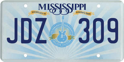 MS license plate JDZ309