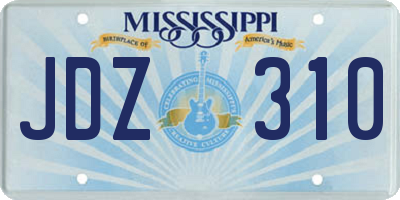 MS license plate JDZ310