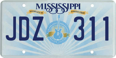 MS license plate JDZ311
