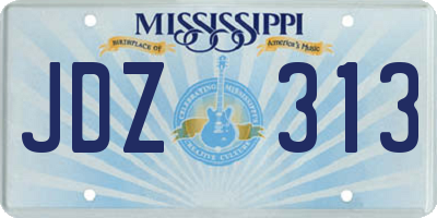 MS license plate JDZ313