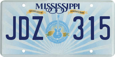 MS license plate JDZ315