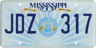 MS license plate JDZ317