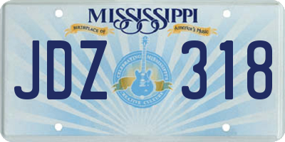 MS license plate JDZ318