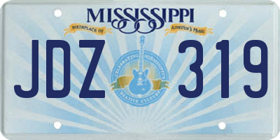 MS license plate JDZ319