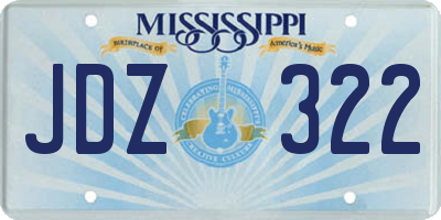 MS license plate JDZ322