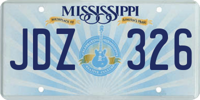MS license plate JDZ326
