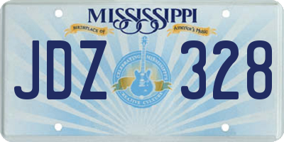 MS license plate JDZ328