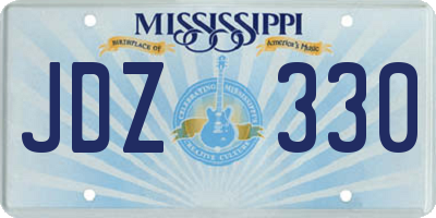 MS license plate JDZ330