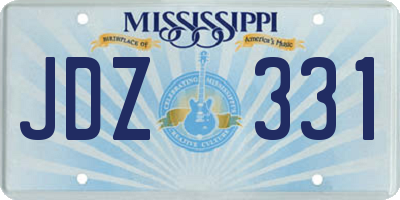 MS license plate JDZ331