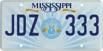 MS license plate JDZ333