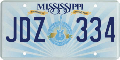 MS license plate JDZ334