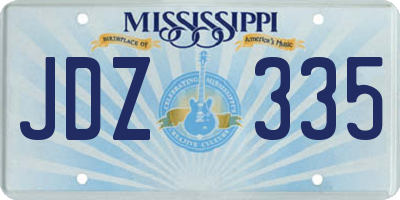 MS license plate JDZ335