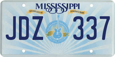 MS license plate JDZ337