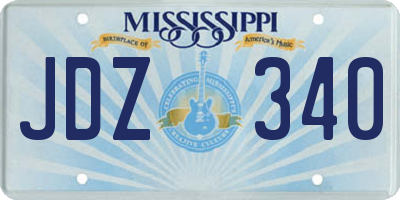 MS license plate JDZ340