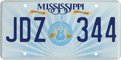MS license plate JDZ344