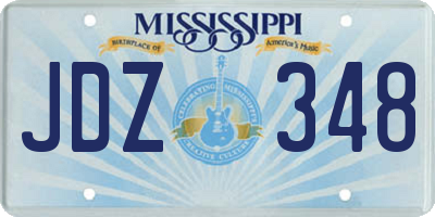 MS license plate JDZ348