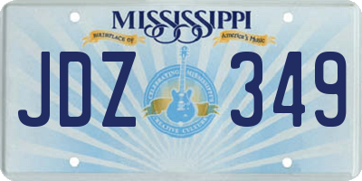 MS license plate JDZ349