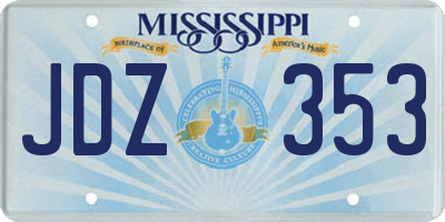MS license plate JDZ353