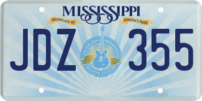 MS license plate JDZ355
