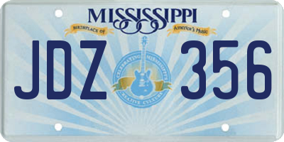 MS license plate JDZ356
