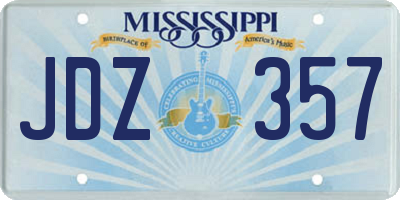 MS license plate JDZ357