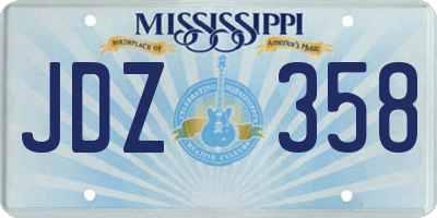 MS license plate JDZ358