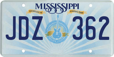 MS license plate JDZ362