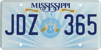 MS license plate JDZ365