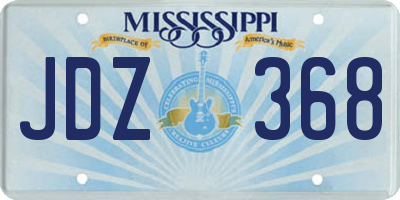 MS license plate JDZ368