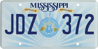 MS license plate JDZ372