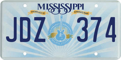 MS license plate JDZ374