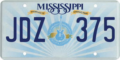 MS license plate JDZ375