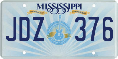 MS license plate JDZ376
