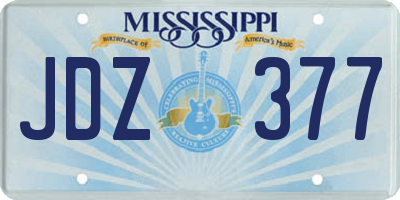 MS license plate JDZ377