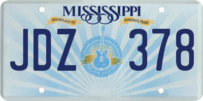 MS license plate JDZ378