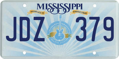 MS license plate JDZ379