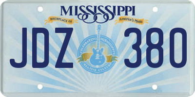 MS license plate JDZ380