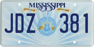 MS license plate JDZ381