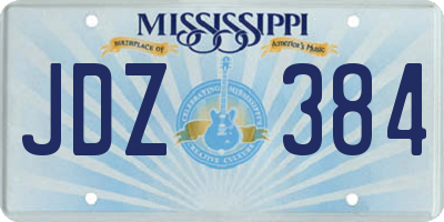 MS license plate JDZ384
