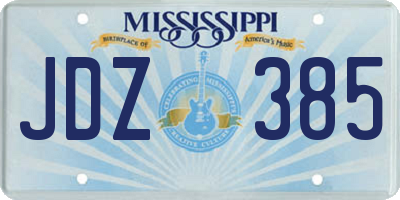 MS license plate JDZ385