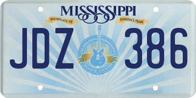 MS license plate JDZ386
