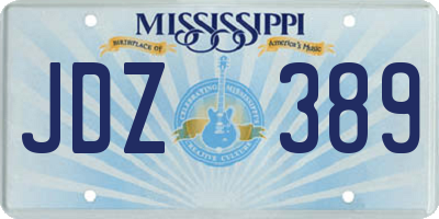 MS license plate JDZ389