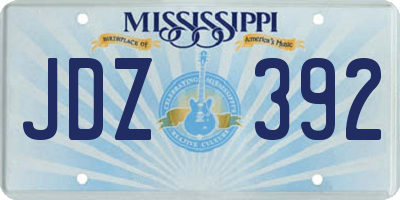 MS license plate JDZ392