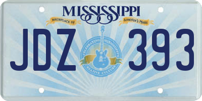 MS license plate JDZ393