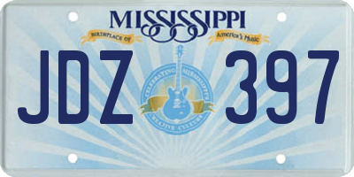MS license plate JDZ397